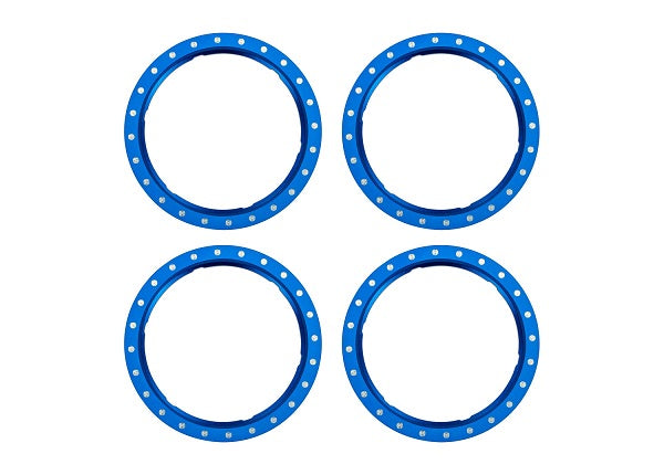 Aluminum Beadlock Rings Blue for Pro Scale Aluminum Wheel System Maxx Slash/UDR (4) (TRA10276-BLUE)