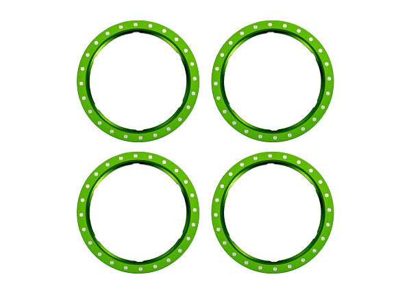 Aluminum Beadlock Rings Green for Pro Scale Aluminum Wheel System Maxx Slash/UDR (4) (TRA10276-GRN)