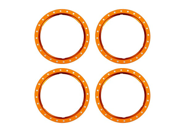 Aluminum Beadlock Rings Orange for Pro Scale Aluminum Wheel System Maxx Slash/UDR (4) (TRA10276-ORNG)