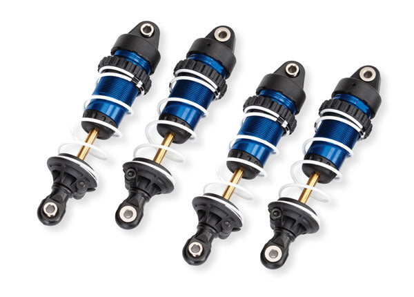 青ショックアブソーバーとマウントセット　サニトラ120系 Aluminum Long GTR Blue Shocks with Springs for Mini Maxx (4