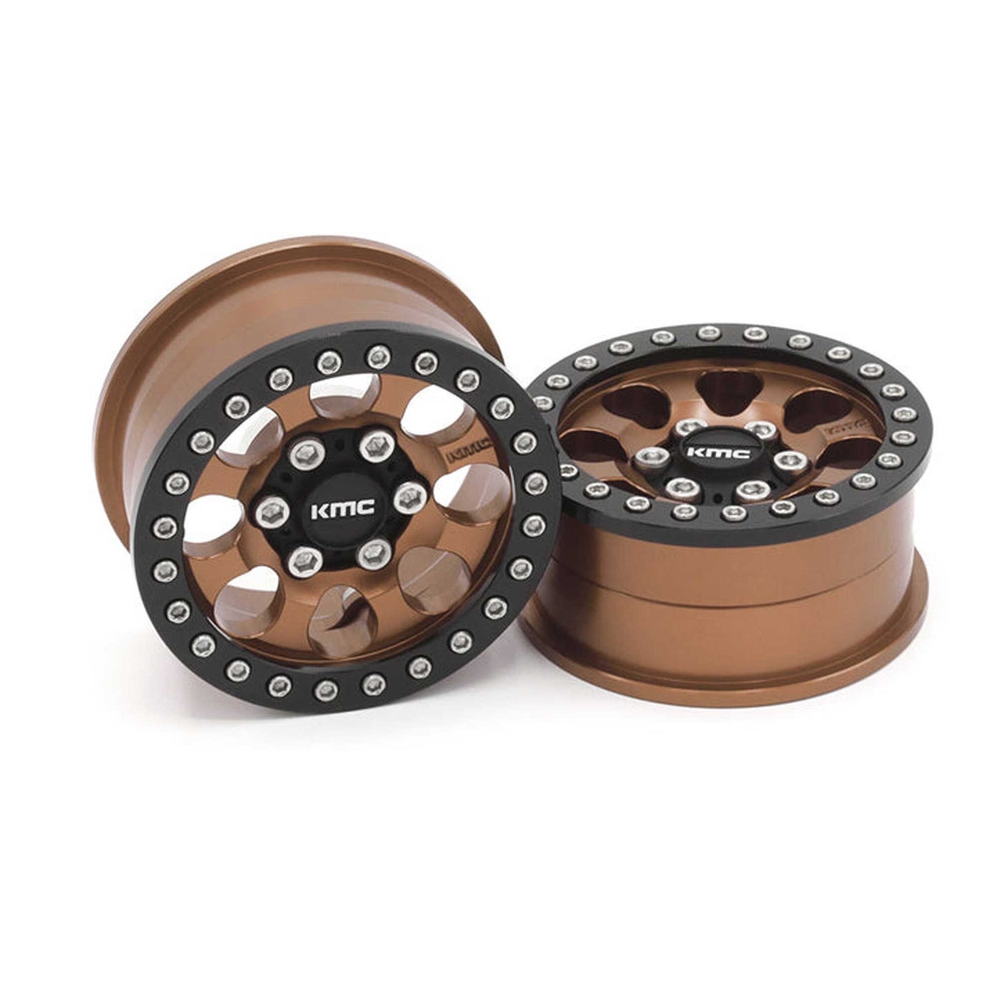 1/10 KMC KM237 Riot Beadlock Front/Rear 1.9 Rock Crawler Wheels, Bronze (VPS08136)