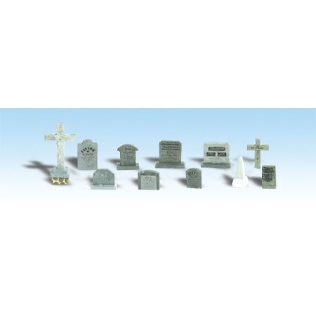 N Tombstones Figures for Train Layouts (WOOA2164)