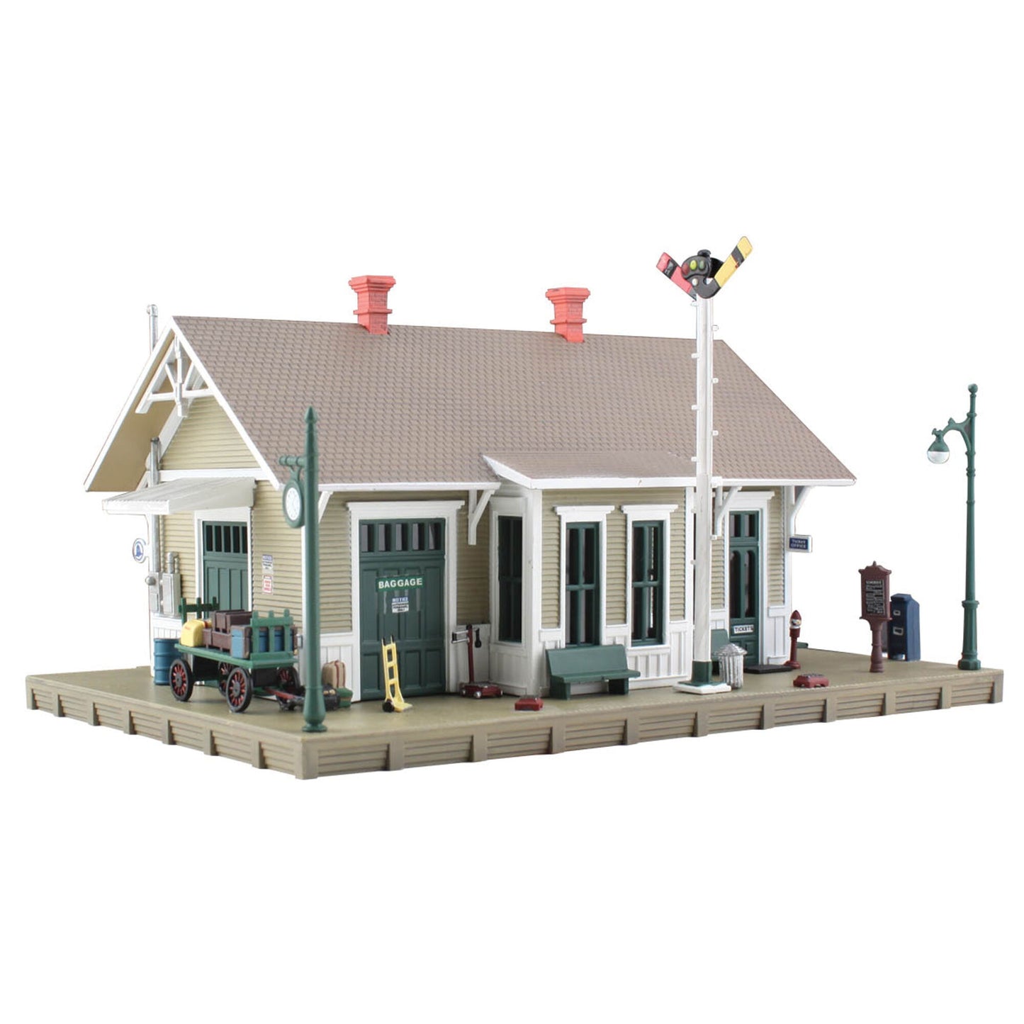 N B/U Dansbury Depot Model for HO Scale Train Layouts (WOOBR4928)