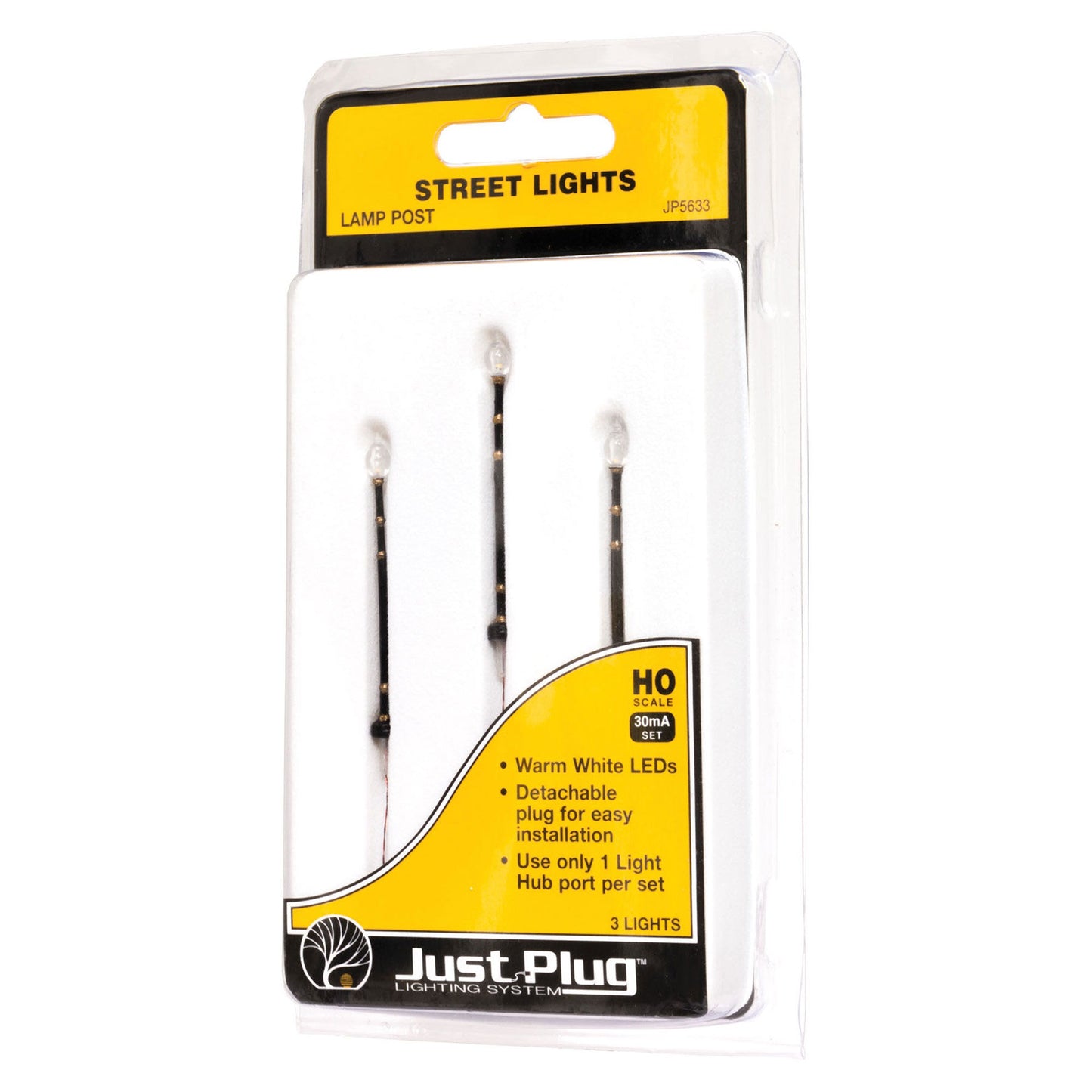 HO Street Lights Lamp Post Set (3) (WOOJP5633)