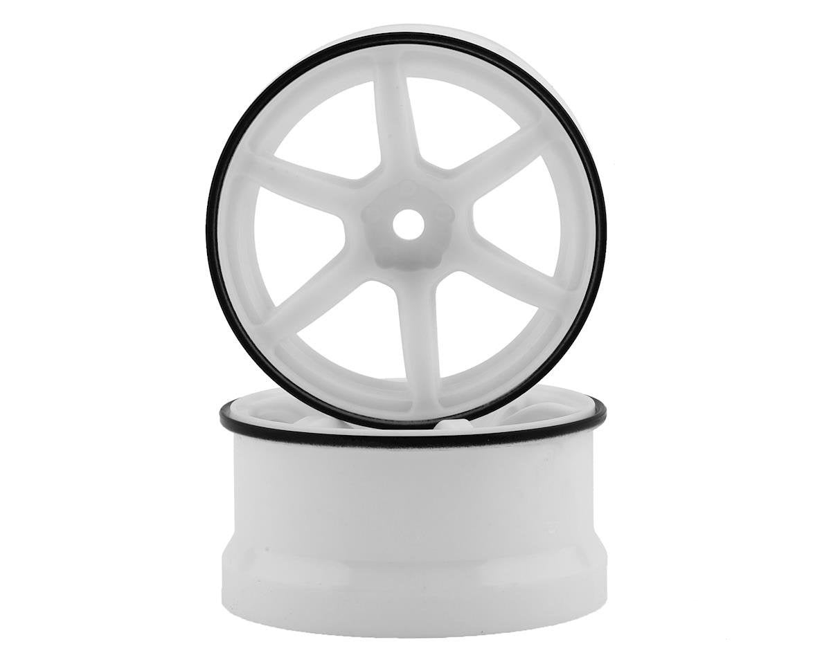 Racing Performer High Traction White Wheels with 6mm Offset and 12mm Hex for RWD Drift (2) (YOKRP-6313W6A)