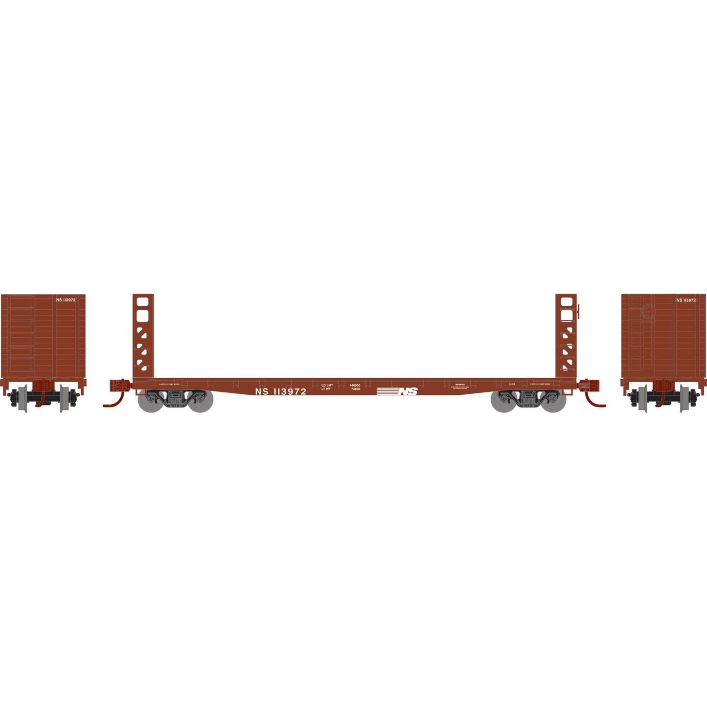 N ATH 53' GSC Bulkhead Flat Car NS #113972 (ATH-1589)