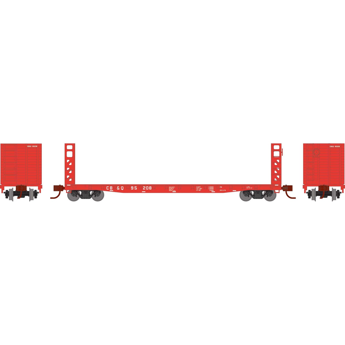 N ATH 53' GSC Bulkhead Flat Car CBQ #95208 (ATH-1592)