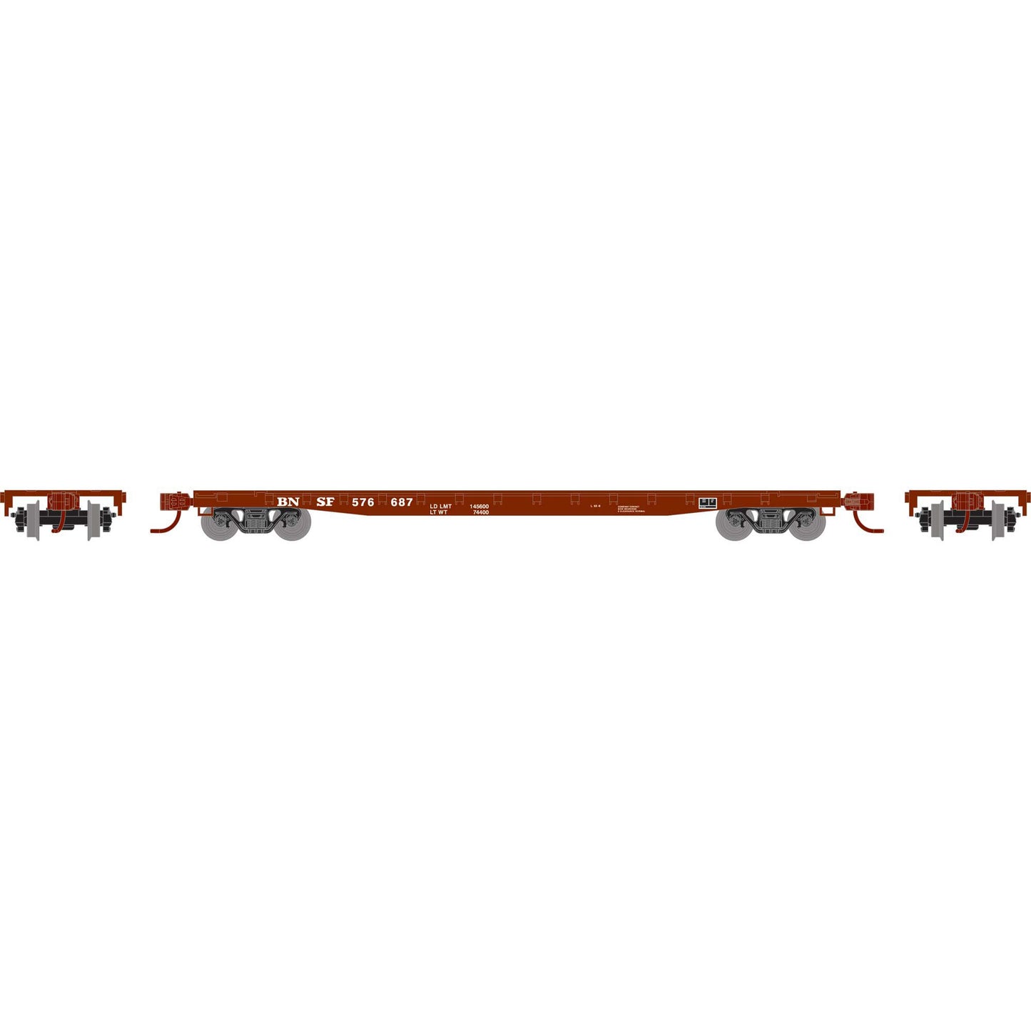 N ATH 53' GSC Flat Car without Bulkhead BNSF #576687 (ATH-1601)