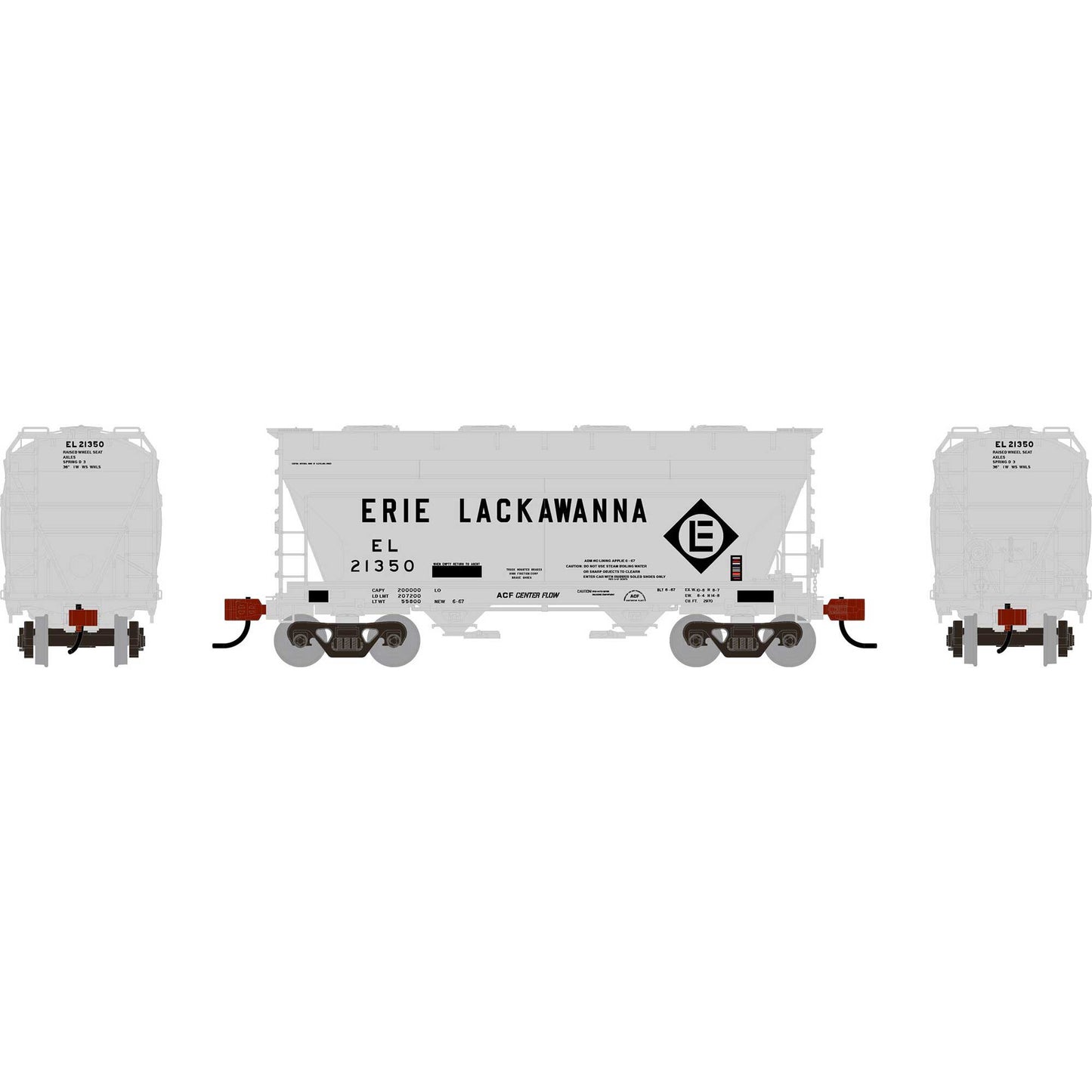 HO ACF 2970 Covered Hopper EL Primed For Grime #21350 (ATH-1680)