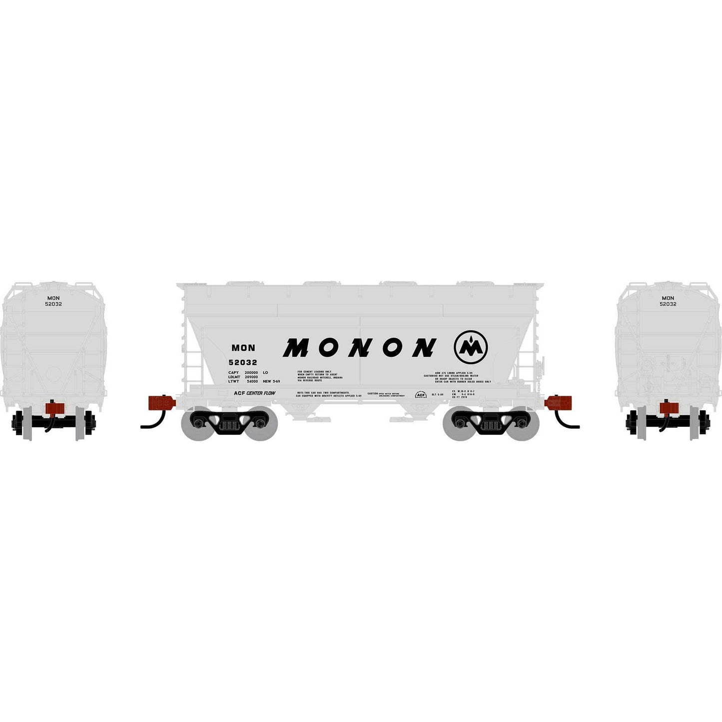HO ACF 2970 Covered Hopper MON #52032 (ATH-1686)