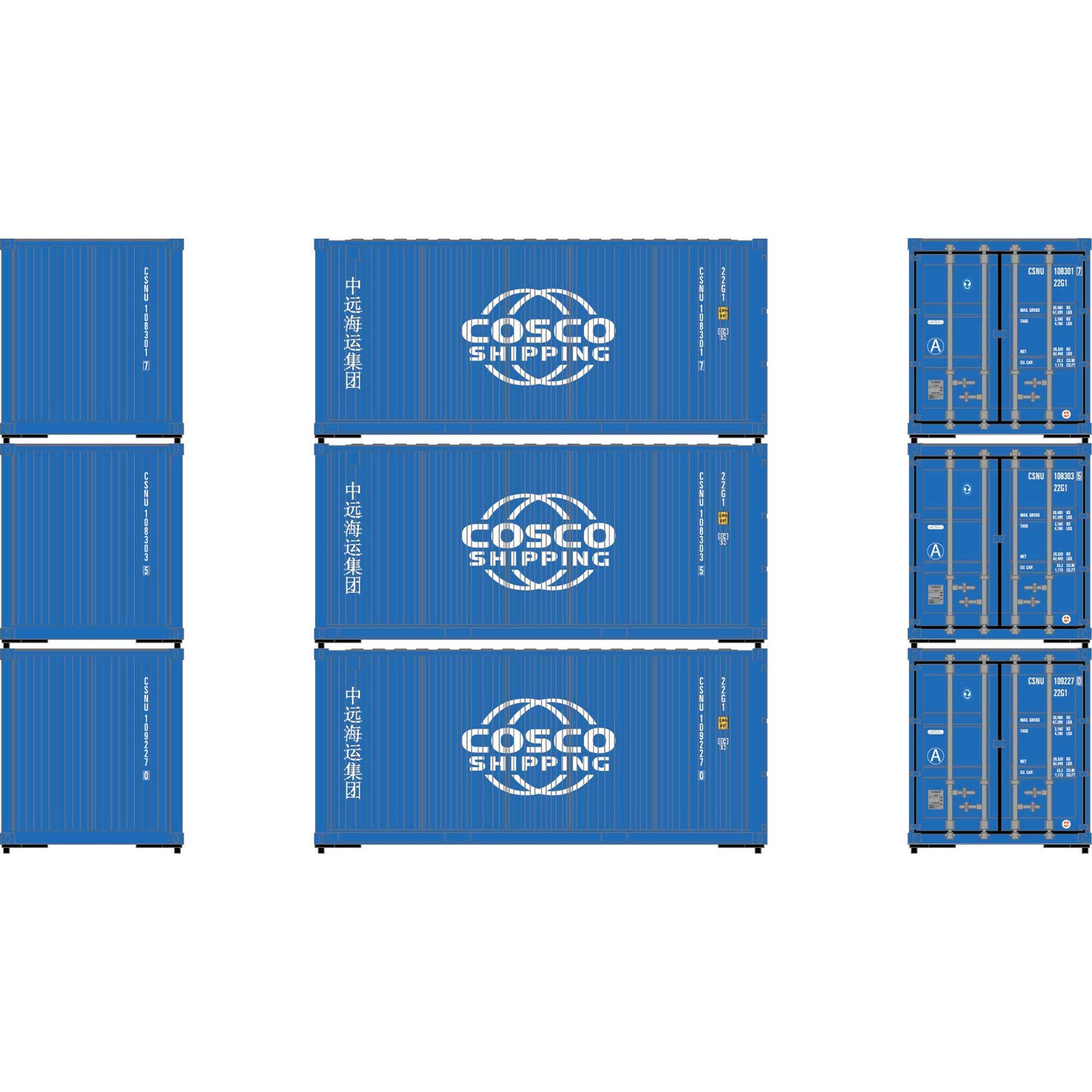 HO 20' Corrugated Containers Plastic Model Kit (ATH-2227)