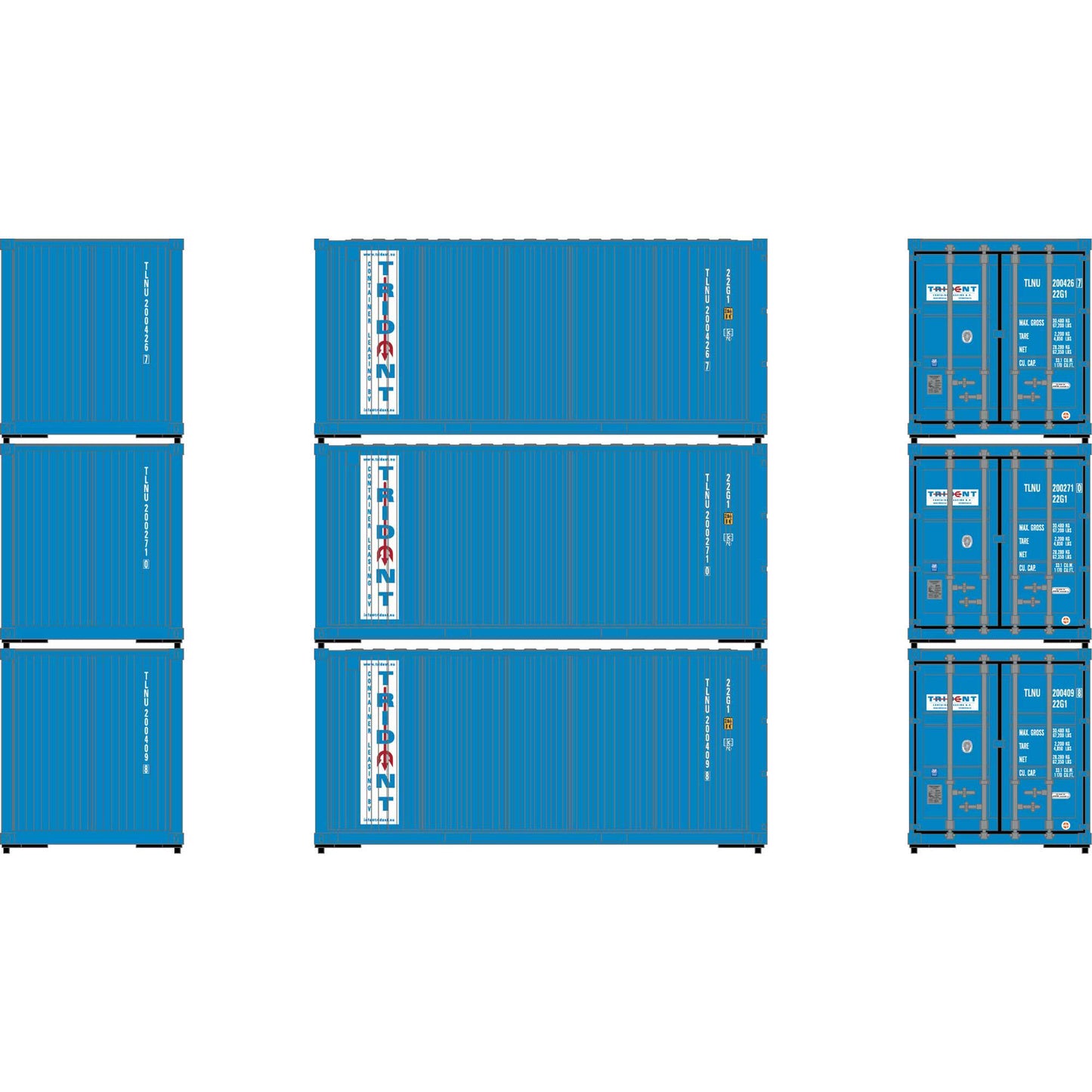 HO ATH 20' Corrugated Containers (3 Pack) (ATH-2229)