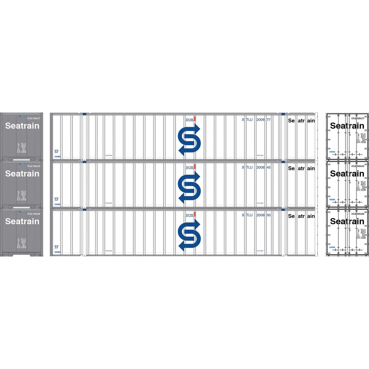 N ATH 53' Stoughton Container Set STLU #200600/200645/200677 (ATH-2341)