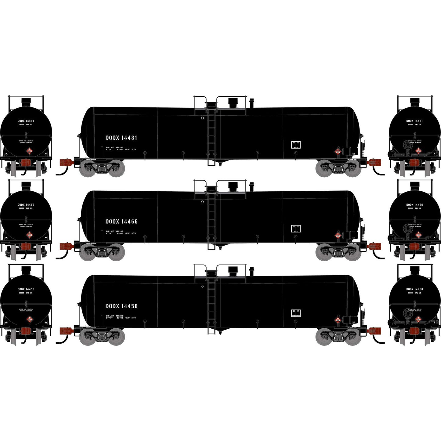N ATH 30K Ethanol Tank Car DODX #14450/14466/14481 (ATH-2423)