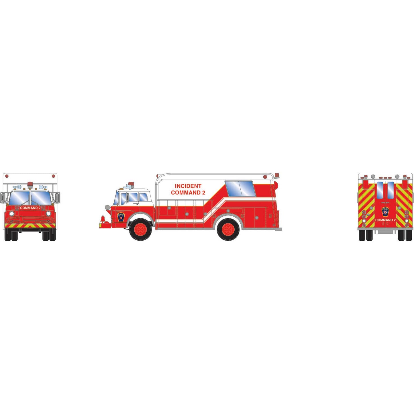 HO Ford C Fire Rescue Truck County Incident Command 1 (ATH29471)