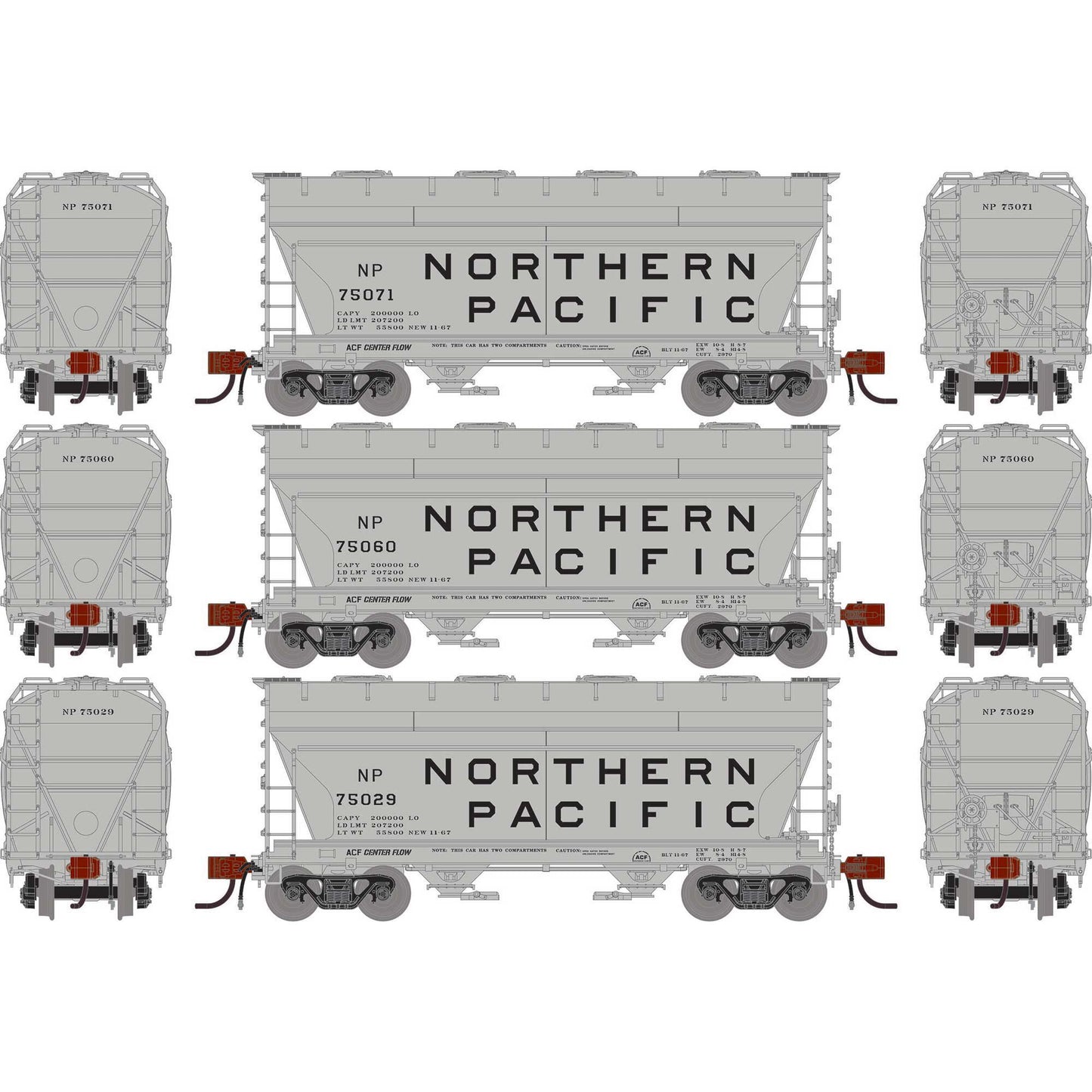 N ACF 2970 Covered Hopper NP #75029/75060/75071 Model (ATHG-1295)