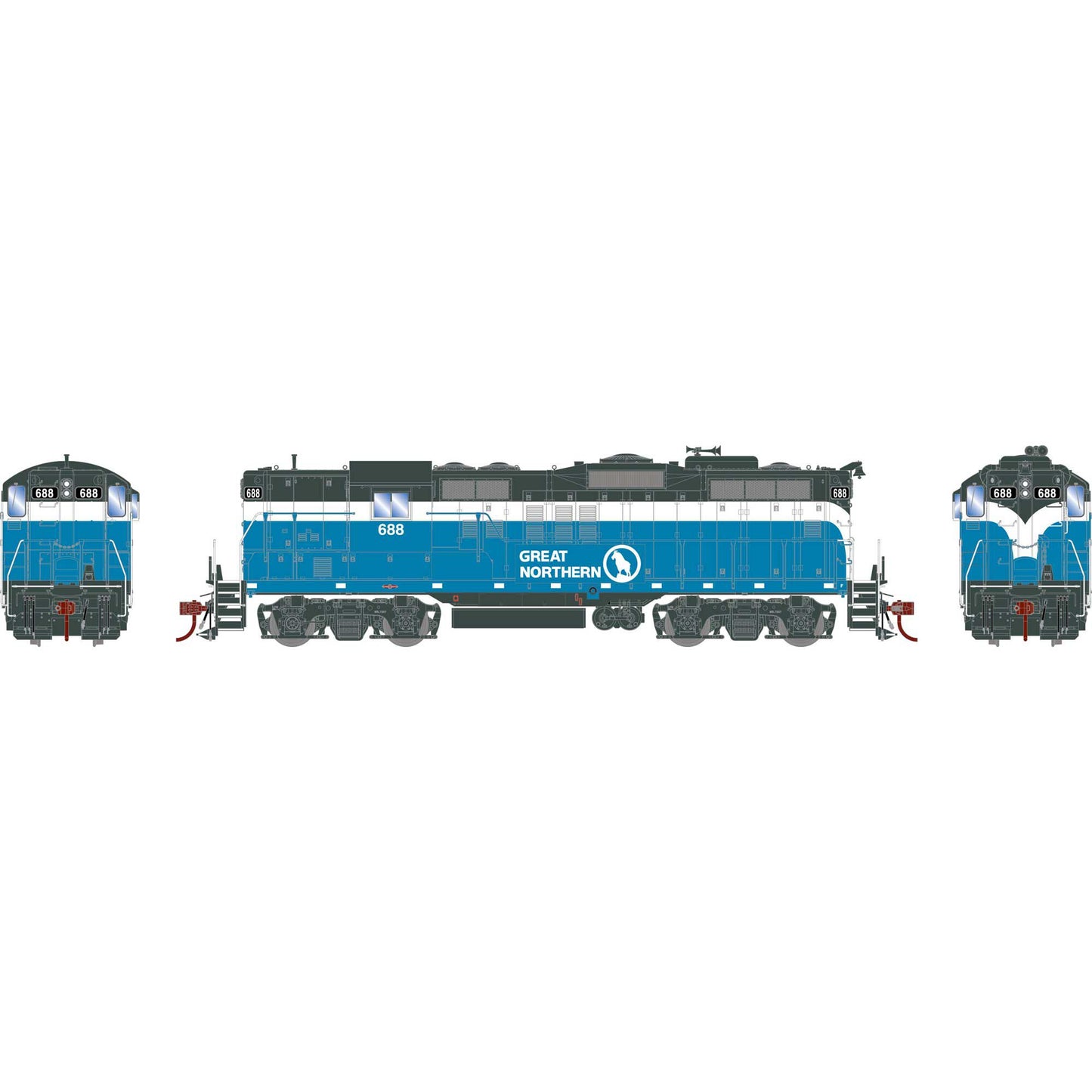 HO GP9 Locomotive GN #688 Big Sky Blue (ATHG82276)