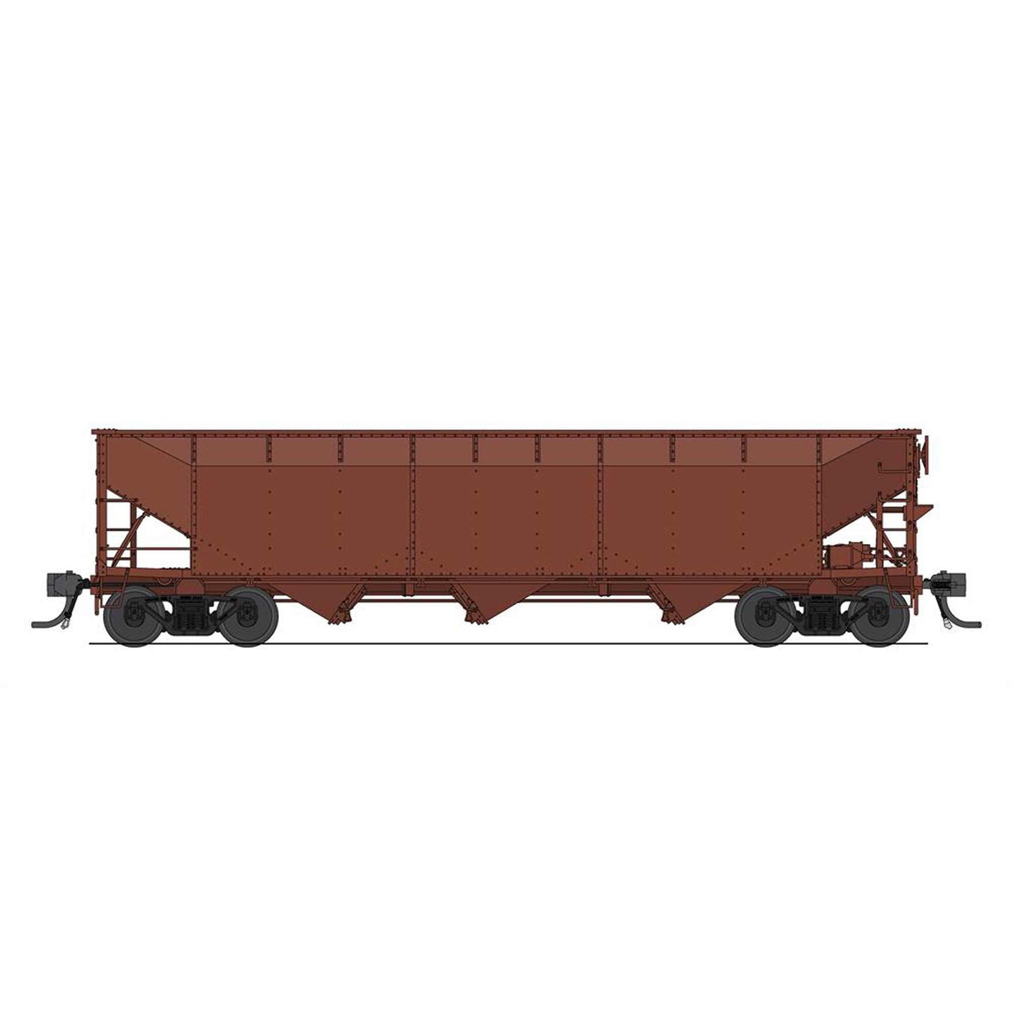 HO AAR 70-ton Triple Hopper Unlettered Oxide Red (BLI7386)