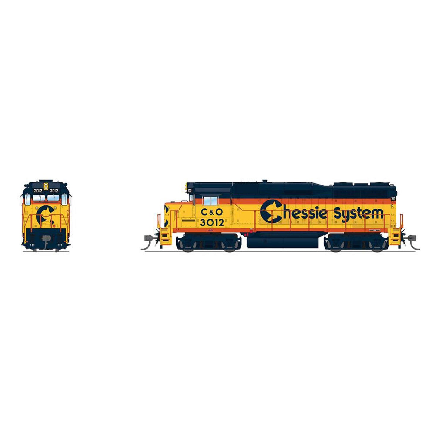 HO EMD GP30 Locomotive Chessie System Paragon4 C&O 3012 (BLI7567)