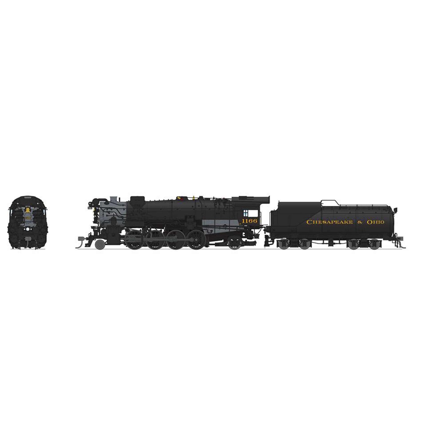 HO K-2 Mikado 12-VC Tender Paragon 4 Model 1166 C&O (BLI7596)