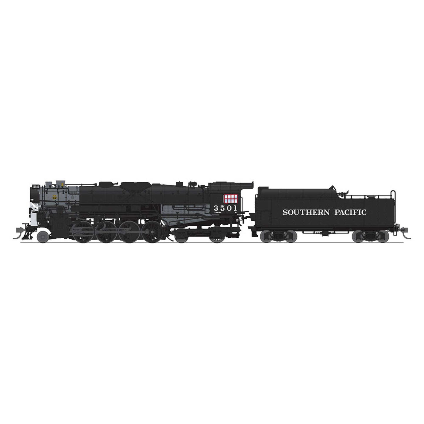 HO Southern Pacific 2-8-4 Berkshire T1a Locomotive with Sound and DCC SP #3501 (BLI7900)