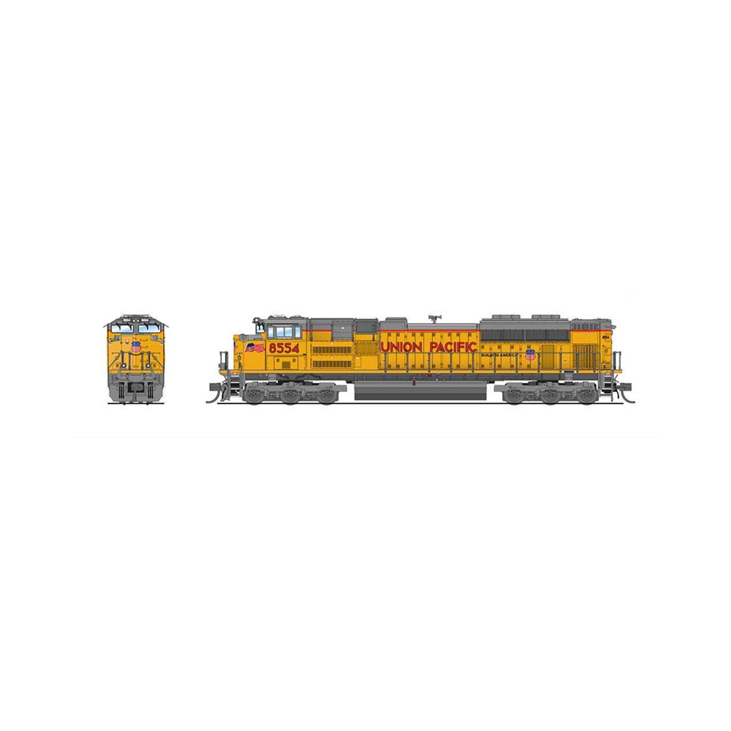 N EMD SD70ACe Locomotive UP 8608 Small Flags Scheme with Paragon4 (BLI8430)