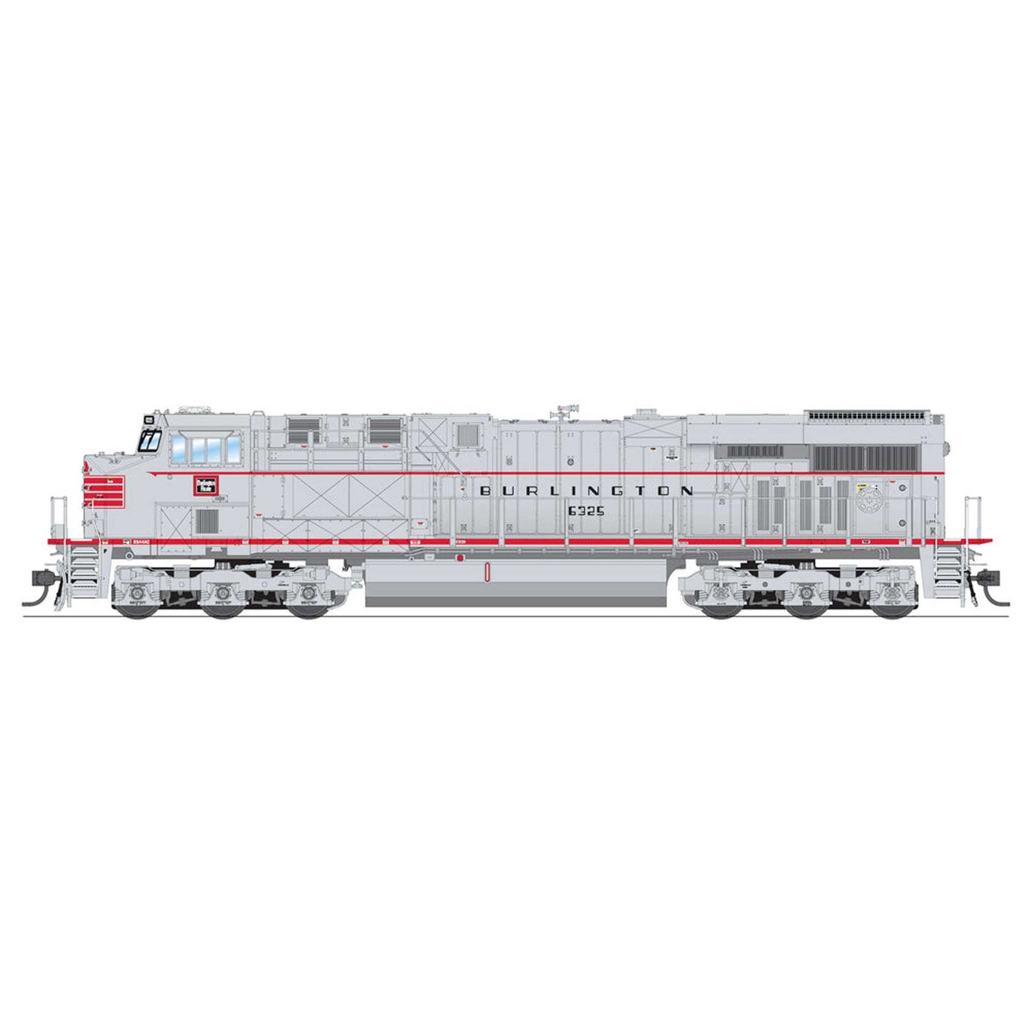 HO GE ES44AC Locomotive CBQ #6325 Aluminum Red Fantasy Paint (BLI8565)
