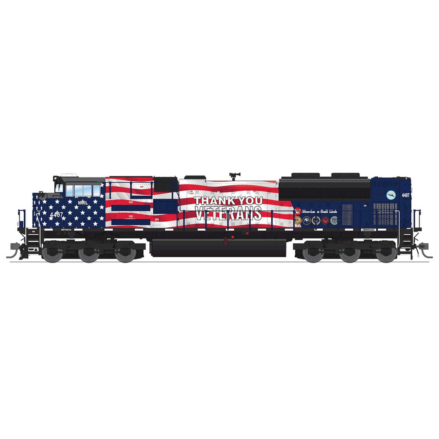 HO EMD SD70ACe Locomotive MRL 4407 Veterans Tribute (BLI8702)