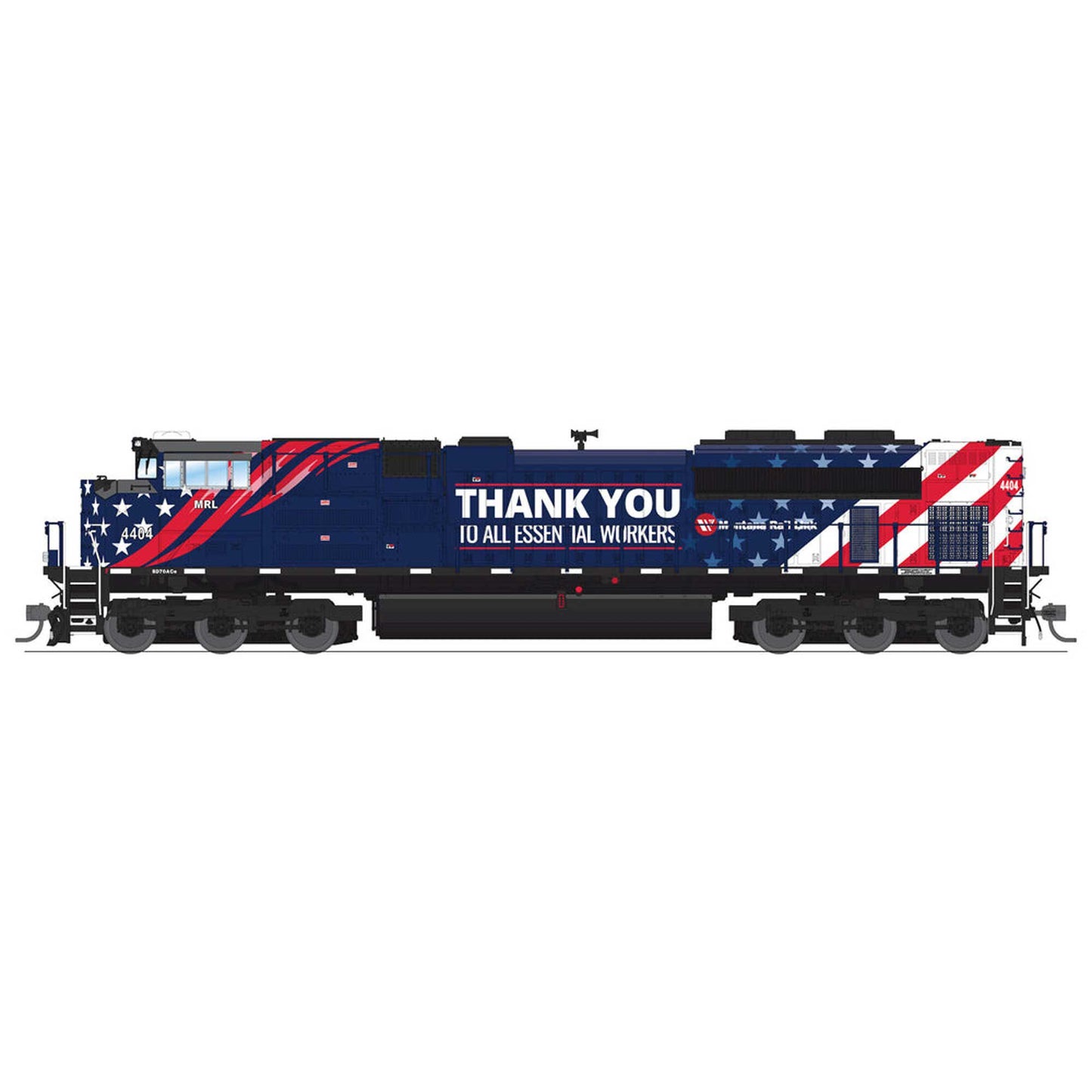 HO EMD SD70ACe Locomotive MRL 4404 Essential Workers (BLI8703)