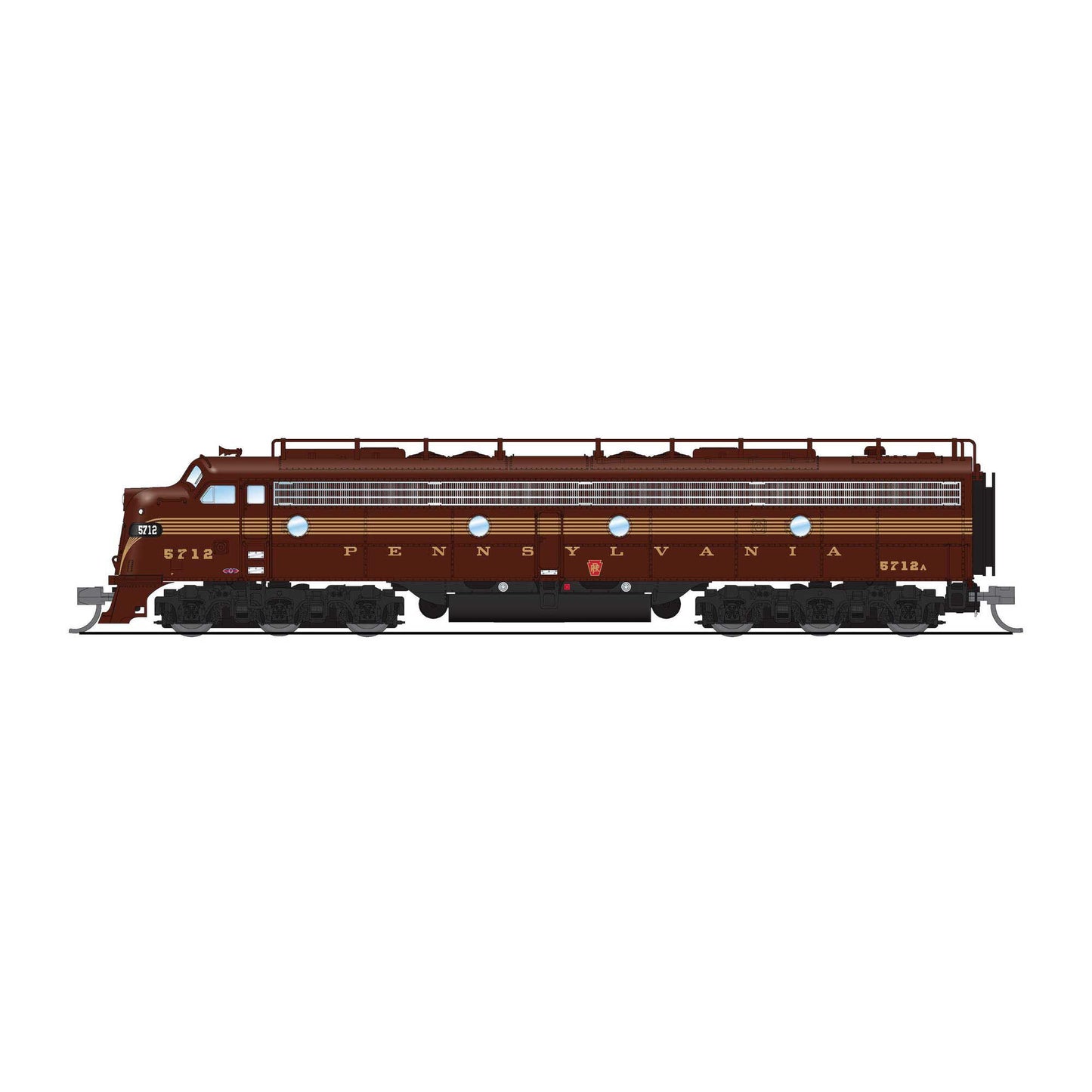 EMD E8A Locomotive with DCC and Sound PRR 5716 Tuscan 5-stripe (BLI8823)