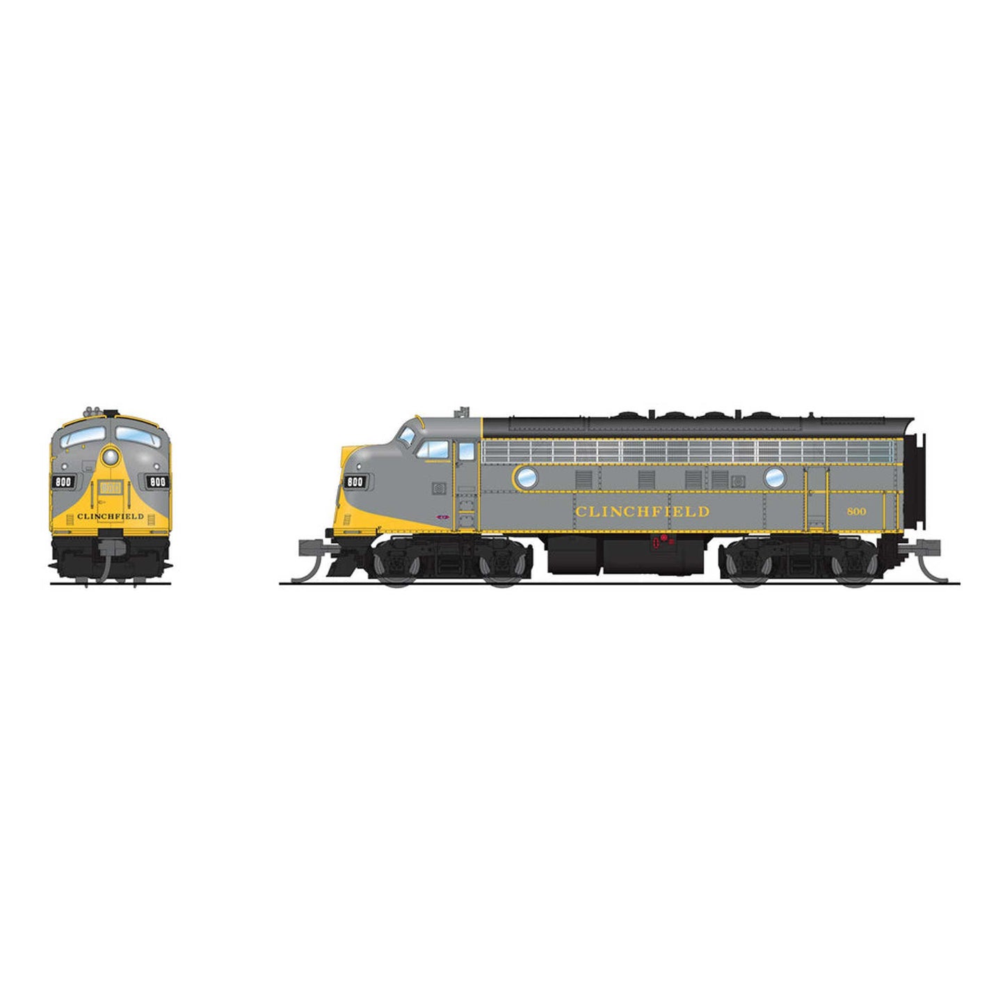 EMD F3A CRR 800 Restored Gray and Yellow Diesel Locomotive with Paragon4 Sound N Scale (BLI9204)