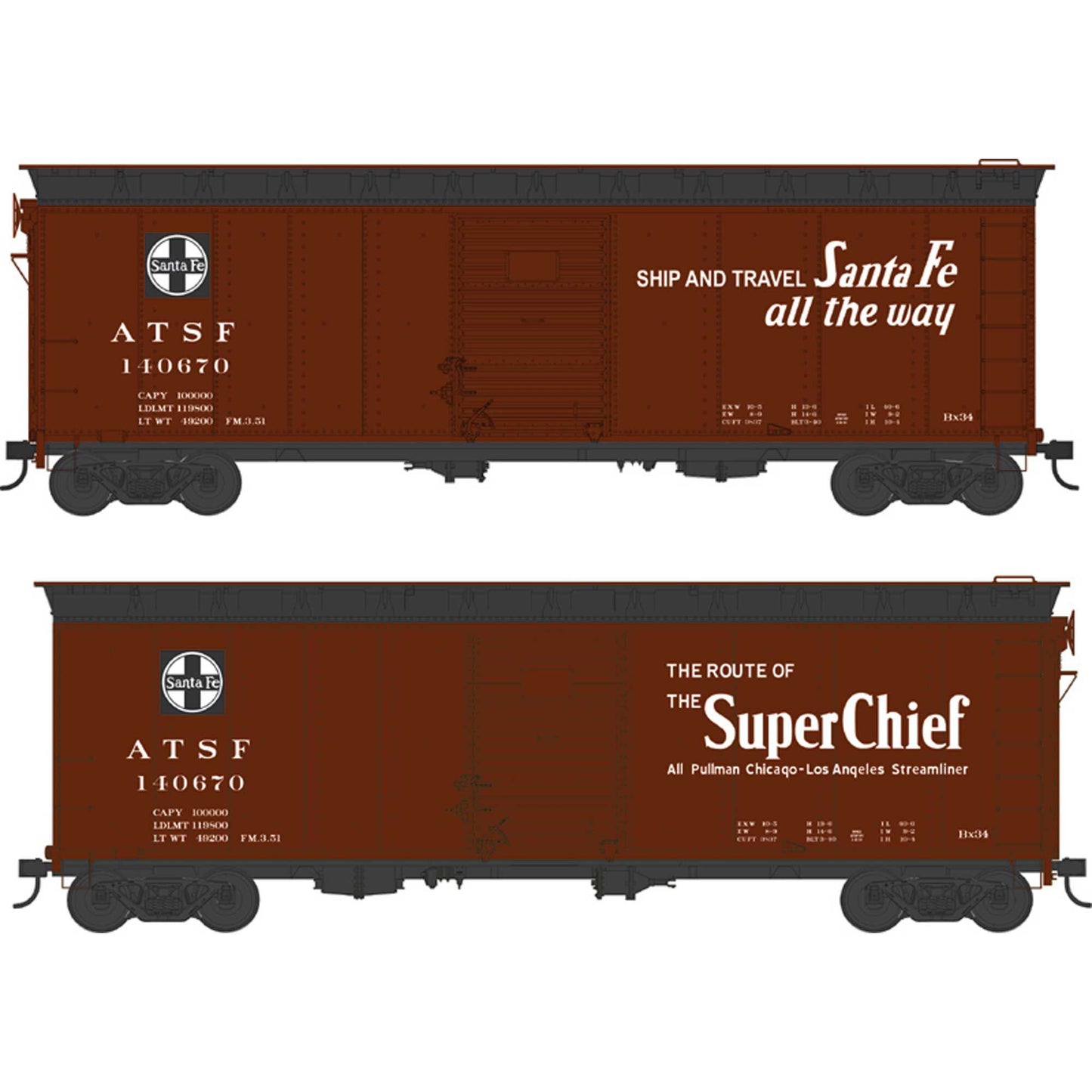 HO 40ft Boxcar ATSF Super Chief (BOW43144)