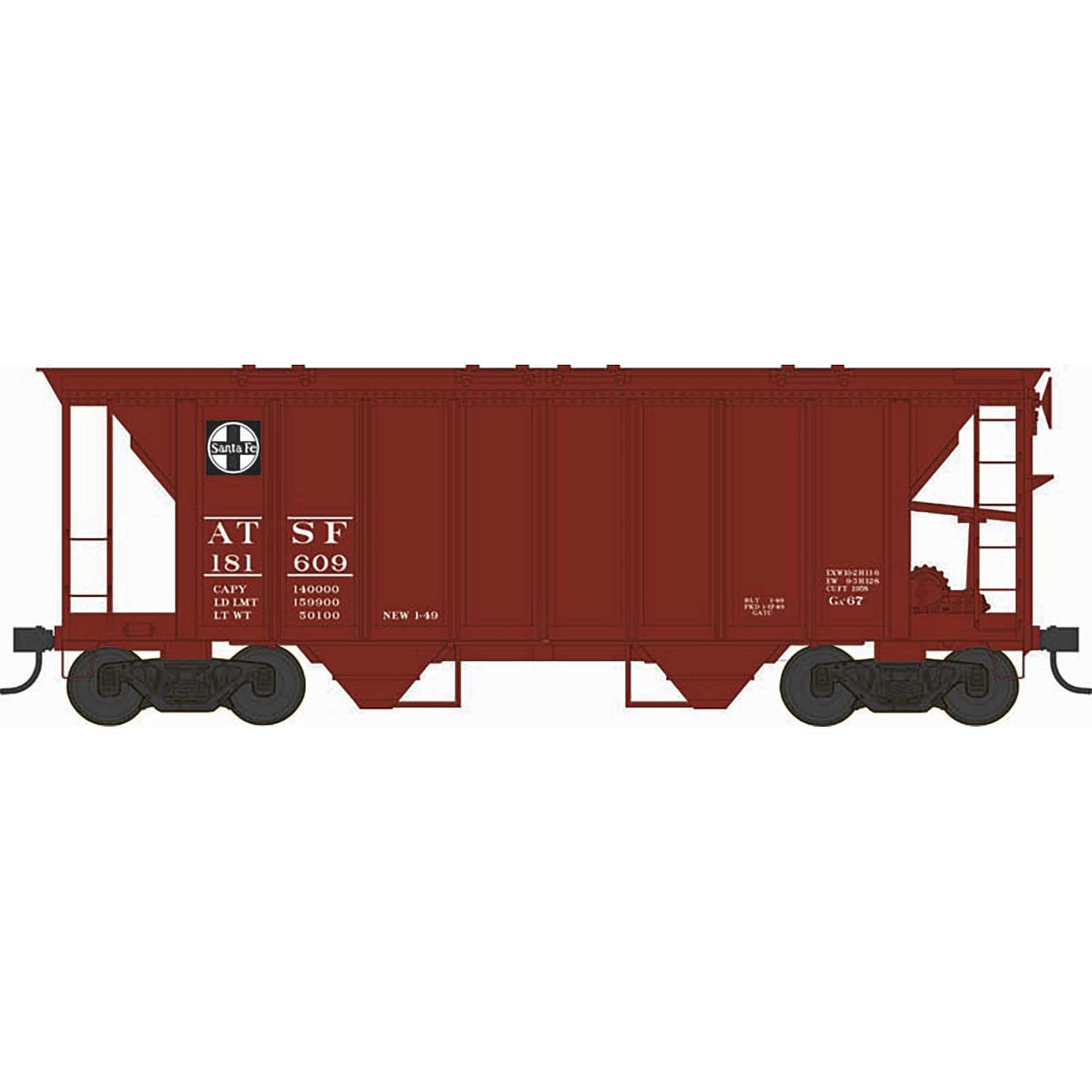 HO H34 Covered Hopper ATSF #181622 Ready to Run (BOW43239)