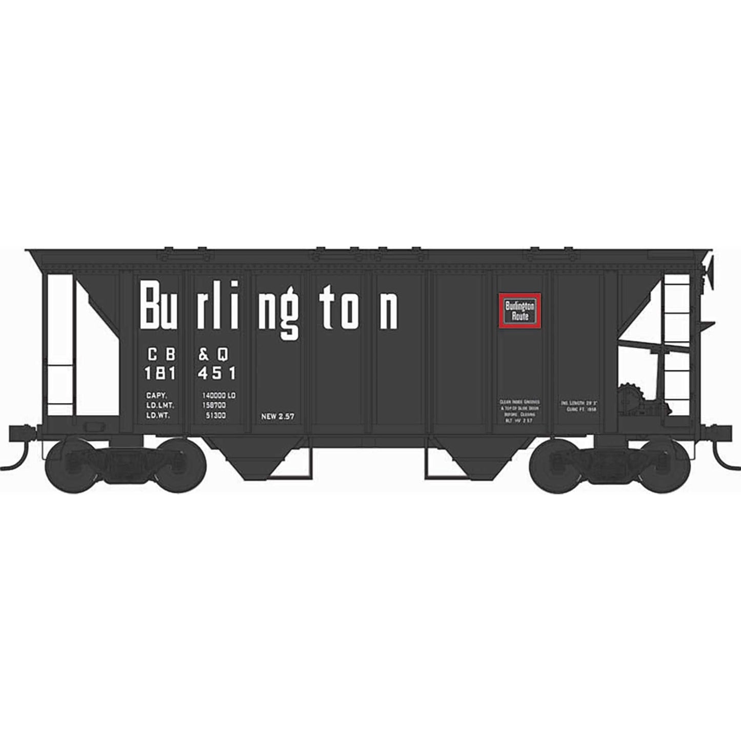HO H34 Covered Hopper Burlington #181495 (BOW43249)