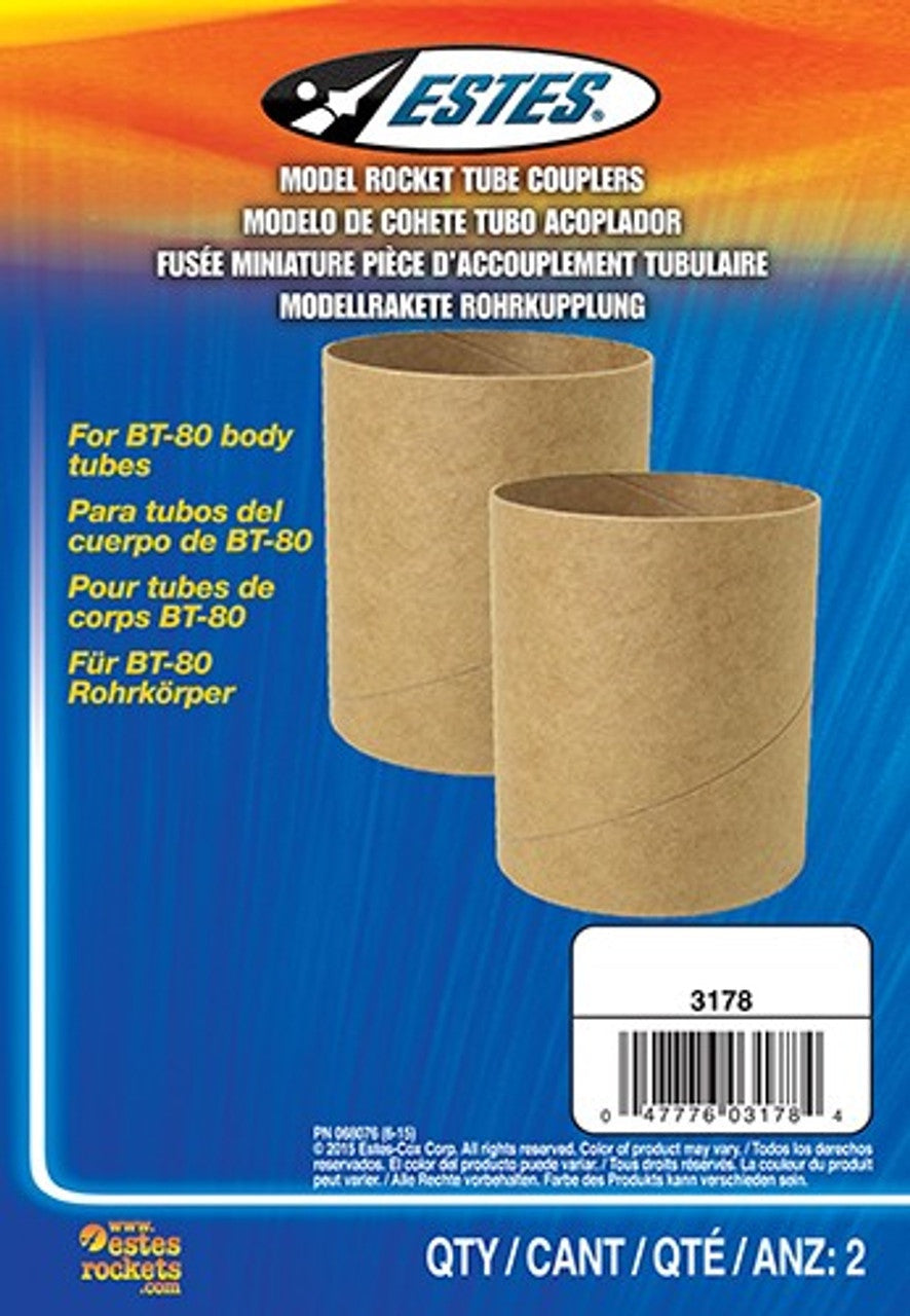 Body Tube Couplers for BT-80 Model Rockets (2) (EST3178)