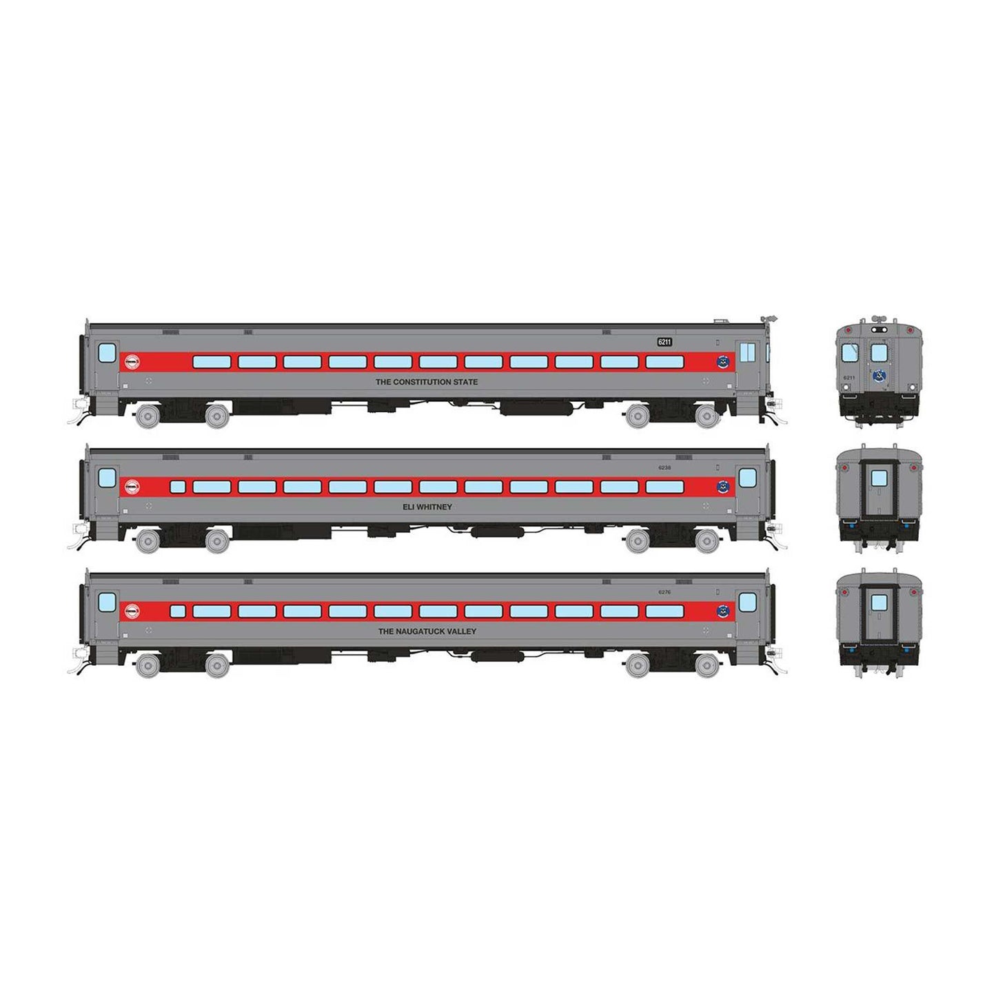 HO Comet Car CDOT Late Set #2 with Cab 6211 Coaches 6238 and 6276 (RPI128533)