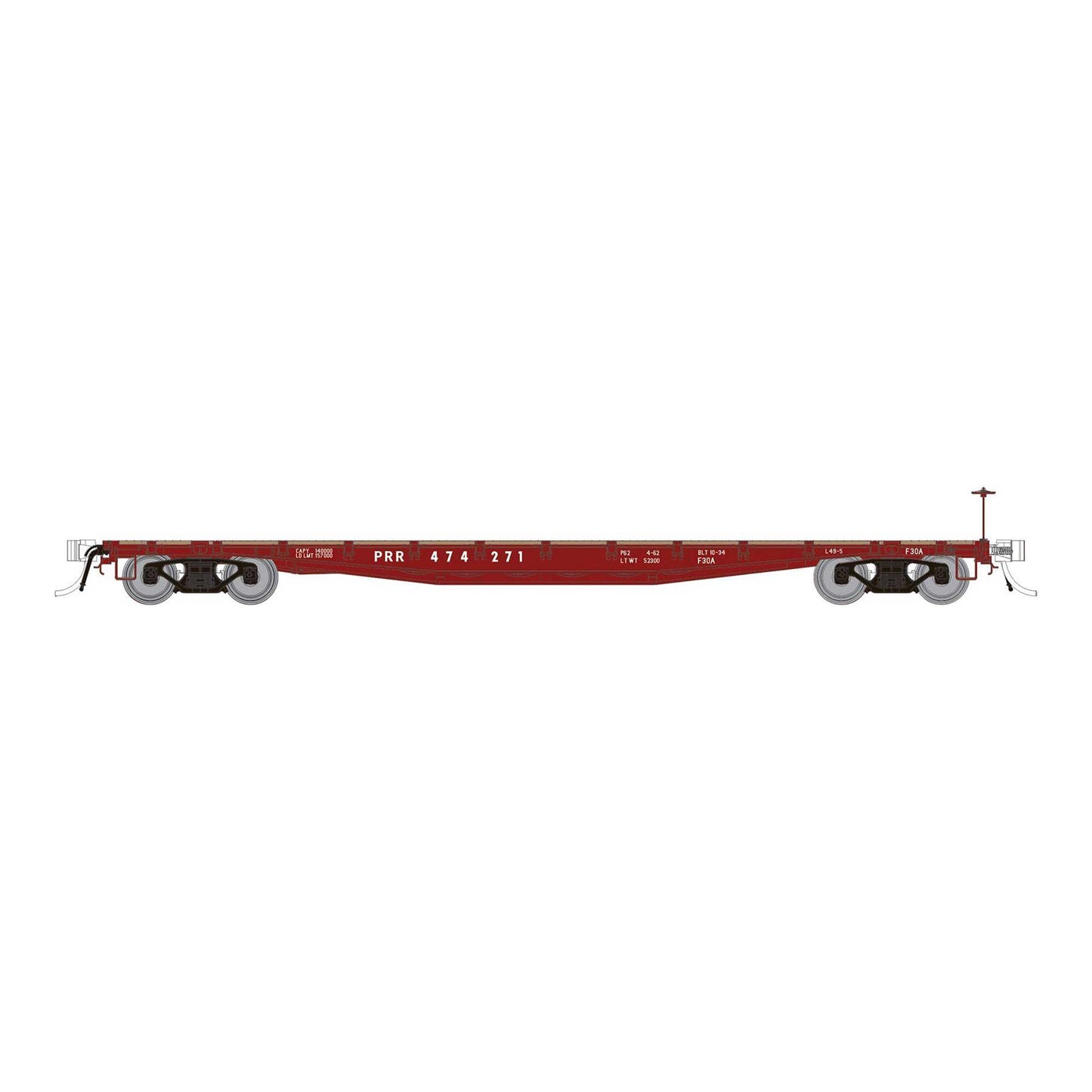 HO F30A 50 Flat Car Pennsylvania Railroad 1960s Era (RPI138013A)