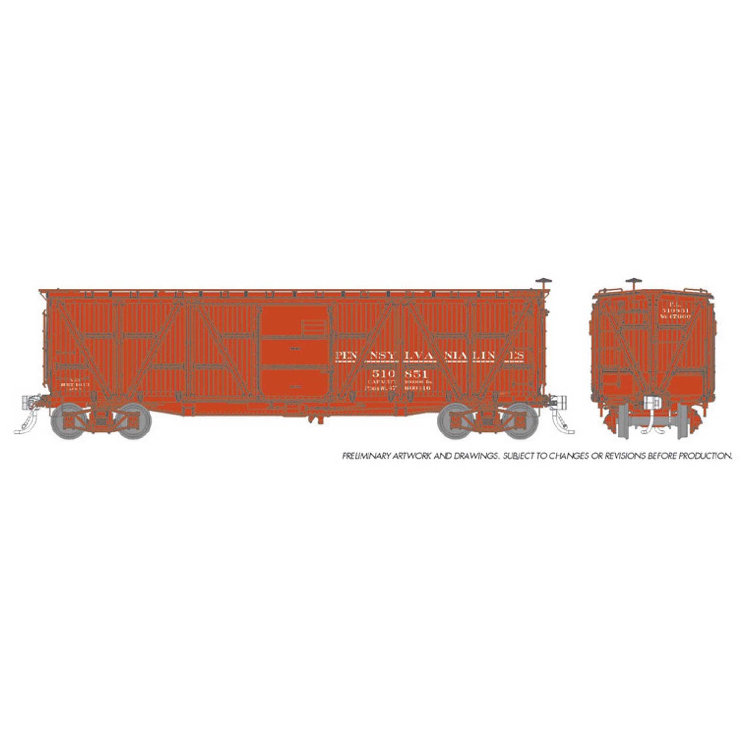 HO PRR X23 Boxcar Pennsylvania Railroad Lines Scheme (RPI177003)