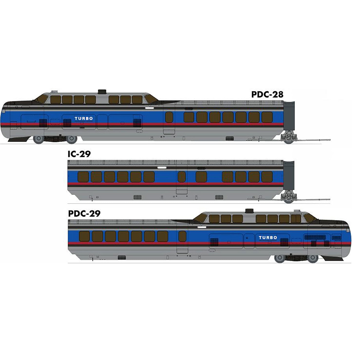 HO UAC TurboTrain DC/DCC/Sound Model (RPI203502)