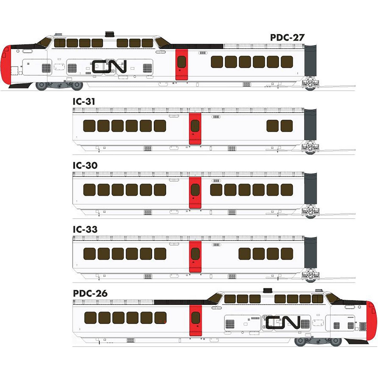 HO UAC TurboTrain DC/DCC/Sound CN Rail Set (RPI203505)