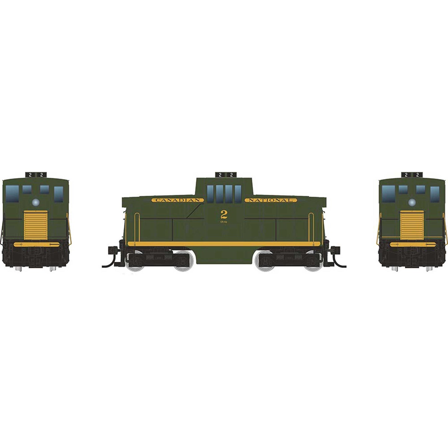 HO GE 44 Tonner Switcher Locomotive with DCC and Sound CN Green #1 (RPI48507)