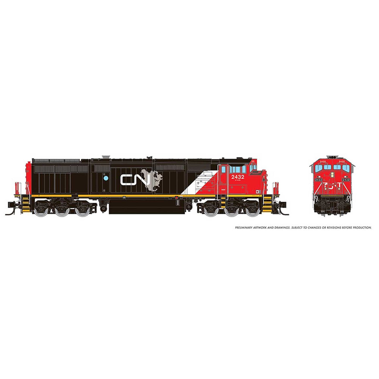 N Dash8-40CM Locomotive with DCC & Sound CN #2432 (RPI540541)