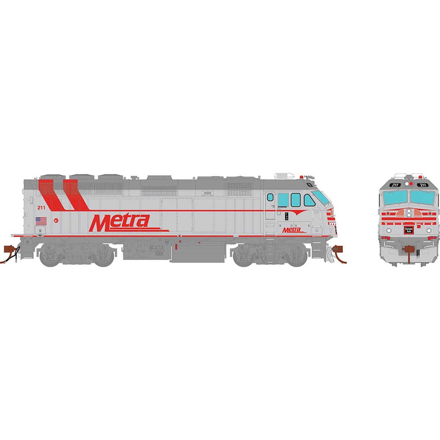 HO F40PHM-2 Locomotive DC Silent Metra CB&Q Heritage #211 (RPI83210)