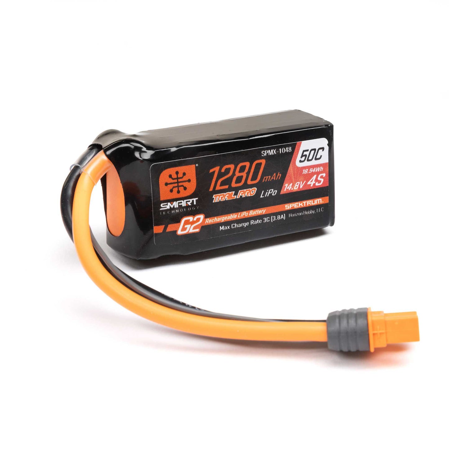 Trail Pro 14.8V 1280mAh 4S 50C LiPo Smart G2 Battery Pack with IC3 Plug (SPMX-1048)