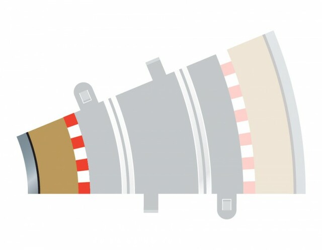 Radius 2 Curve 22.5-Degree Inner Borders for 1/32 Slot Car Track (4) (SCA010C8280)