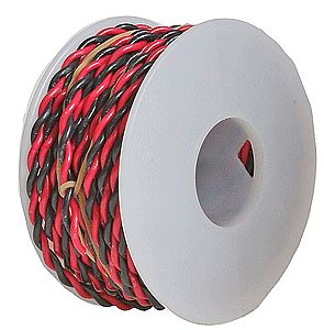 Two Conductor Hookup Wire 22 Gauge 30' Black and Red (WWK222070300)