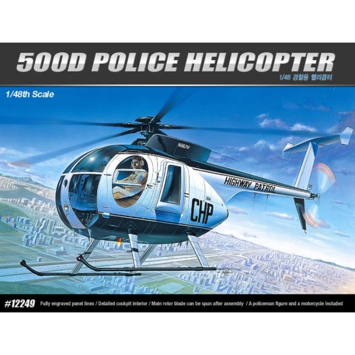 1/48 Hughes 500D Police Helicopter Plastic Model Kit (ACY12249)