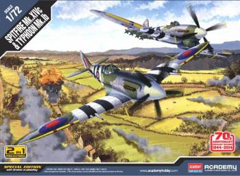 1/72 Spitfire Mk.14C & Typhoon Mk.IB "Annv 70 Normandy" Plastic Model Kit (ACY12512)