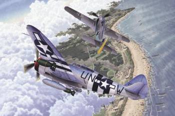 1/72 P-47D & Fw190A-8 "Annv 70 Normandy Invasion 1944" LE Plastic Model Kit (ACY12513)