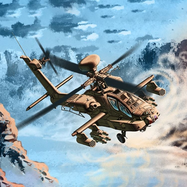 1/72 AH64D Apache Block II Early Version Helicopter Plastic Model Kit (ACY12514)